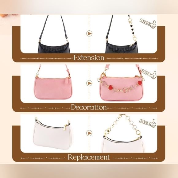 4 Piece Purse Chain Extender with Gold And Black Accents. New In Box - Picture 5 of 8